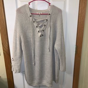 Lace up sweater